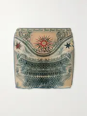 [Jean Paul Gaultier] Jean Paul Gaultier - Printed Stretch-jersey Mini Skirt - Neutral - large large Neutrals