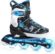 Kuxuan Skates Adjustable Inline Skates for Kids and Teens, Boys Girls Women Beginner Fun Illuminating Skates Outdoor and Indoor…
