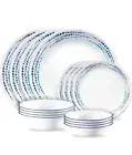 Corelle Ocean Blue, 16 piece Dinnerware Set, Service for 4 Vitrelle Glass