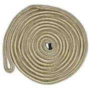 CMP Premium Boat Dock Line 1/2" Dia. x 15 Ft Length White Gold Nylon CDL1215WG