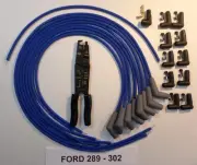 FORD SMALL BLOCK 289 302 BLUE UNIVERSAL HEI Spark Plug Wires 45/135 deg +crimper