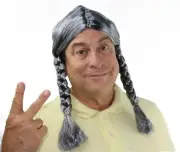 City Costume Braided Hippie Wig - Grey Men's Willie Nelson 60's Rocker Old Man S