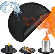 12'' Fire Pit Mat for Mesa Firepits, Round Fireproof Under Grill Mat, Black