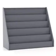 Giantex 5 Tier Bookshelf Magazine Book Display Storage Shelves Rack Organiser Grey