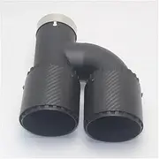 Exhaust muffler tail throat black stainless steel h carbon fibre trim Tip modified car General purpose type(Army green)