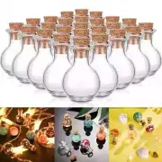 10 Mini Empty Glass Bottle Vials Cork Pendants Wish Bottles ﻿