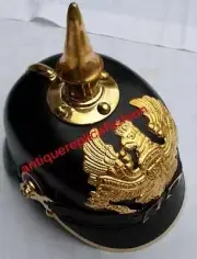 Imperial Officer's Fr Helmet WW1 WW2 German Prussian Leather Pickelhaube Helmet