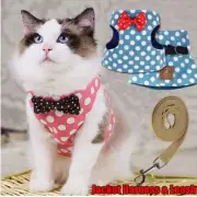 Adjustable Cat Walking Jacket Harness and Leash Pet Dog Walk Collar Mesh Vest