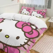 v486 Hello Kitty 3-Piece Twin Bed Set - Includes 1 Single Comforter And 2 Pillowcases Bedding - Fade Resistant Microfiber - Hello Kitty io486