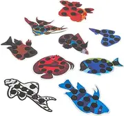 JECOMPRIS 2sets Fish Tank Digital Thermometer Adhesive Aquarium Thermometer Sticker Thermochromic Fish Shape Temperature Gauge Water Temperature Monitor Safe Easy to Use 9pcs*2