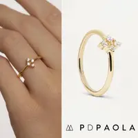 在飛比找momo購物網優惠-【PD PAOLA】西班牙時尚潮牌 圓形明亮切割4鑽戒指 菱