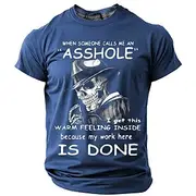 Men's Rude Offensive Funny T Shirt Short Sleeve T shirt 3D Print Crew Neck Shirt Fashion Daily Street Daily Black Blue Green Summer Spring Clothing Apparel S M