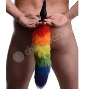 Tailz Rainbow Tail Silicone 3.75&quot; Butt Plug