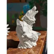 Driftwood Wolf Pack Ceramic Ready To Paint Bisque 2004