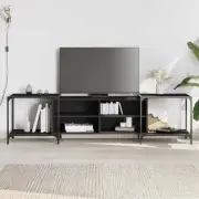 TV Cabinet TV Stand Entertainment Centre Sideboard Black Engineered Wood vidaXL