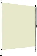 vidaXL Outdoor Roller Blind, Cream, UV & Heat Resistant, Hand Crank Operated System, 200x270cm