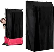 Privacy Curtain for Dance Bag Suitcase Portable Changing Room Black Three Sides Privacy Curtain Without Rack Privacy Partition Screens for Dancer Backstage Accessories, Camping, Window Shades (Black)