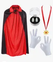 Halloween Kids NEW Vampire Costume Cape Fangs Gloves Necklace