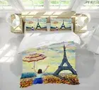 3D Eiffel Tower NAO1593 Bed Pillowcases Quilt Duvet Cover Set Queen King Fay