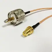 UHF PL259 male to RP SMA female bulkhead RF adapter coax cable RG316 15cm NEW G