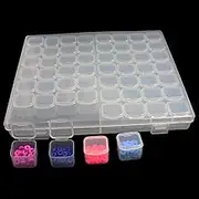 AcbbMNS 1Pc 56 Grids Diamond Painting Box Clear Plastic Beads Storage Organizer Box Embroidery Case for Diamond Painting Accessories DIY Rhinestone Beads Nail Art Small Findings