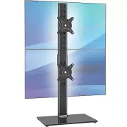 Dual Monitor Stand - Vertical Stack Screen Free-Standing Desk Mount Arm Riser...
