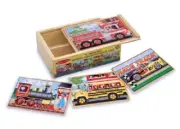 Melissa & Doug Wooden Jigsaw Puzzle 4 x 12 Pieces In A Box - Vehicles