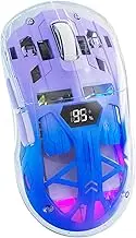 Wireless Gaming Mouse, Transparent RGB Mechanical Dual Mode Bluetooth Mouse, Digital Display, Silent Mice, 6 Buttons, Rechargeable, A Must-Have Cool USB Computer Mouse for Gaming and Esports (Blue)