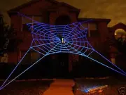 33 ft ULTRA Giant GlowWeb Rope Spider Web UV Glow Outdoor Halloween House Prop