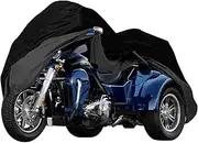 Waterproof Trike Cover Replace for Harley-Davidson and Honda Trike, 420D Oxford Cloth Heavy Duty Trike Cover with Reflective Strips for Snow Rain Dust Hail Protection