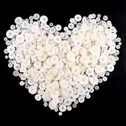 1600Pcs White Buttons for Crafts Craft Button Assorted 25mm,