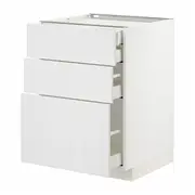 METOD / MAXIMERA base cb 3 frnts/2 low/1 md/1 hi drw, white/Stensund white, 60x60x80 cm