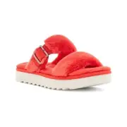 NIB Koolaburra by Ugg Faux Fur Sandal Furr-ah Bright Red sz 9
