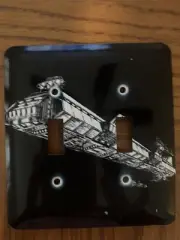 Spaceship Metal Double Toggle Light Switch Cover Plate