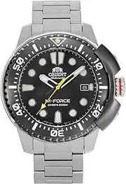 [ORIENT] "M-Force AC0L Stainless Steel Japanese Automatic/Hand Winding ISO 6425 Compliant 200 Meter Diver's Watch with Anti-Reflective Sapphire Crystal Model: RA-AC0L001B00B, Black, Diving Watch