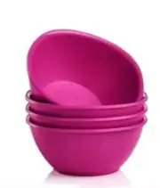 Tupperware Legacy Pinch Bowls Set 1-3/4 Cups ~ Soup Snacks Fuchsia Pink New