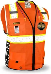 KwikSafety BIG KAHUNA DIGITAL Limited Edition Safety Vest ANSI OSHA Class 2 - LG
