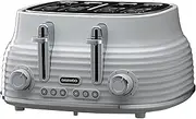 [Daewoo] Sienna 4 Slice Toaster, Wide Slots, 6 Browning Settings, Reheat, Defrost & Cancel Functions, Removable Crumb Tray, Stylish Grey Finish, Ideal for Family Kitchens