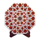21" Marble side corner table top semi precious stones pietradura inlay