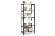 Giantex 5-Tier Bookshelf Bookcase w/Metal Frame & Storage Rack Brown