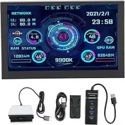 Computer Temp Monitor, 5In IPS USB Type C PC CPU Monitor, PC CPU GPU RAM Data Monitor Computer Temperature Display, for AIDA64 PC Temperature Display Screen, PC Sensor Panel Display