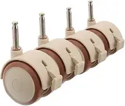 Toyvian 4pcs Crib Casters Caster Wheels Furniture Trolley Front Wheel Mini Swivel Wheels Shopping Cart Replacement Wheels Kit Crib Caster Wheel Trolley Front Caster Rubber Beige