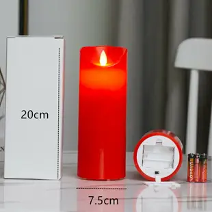 電子蠟燭/LED蠟燭 紅色LED電子仿真充電蠟燭燈求婚結婚婚禮擺件派對無煙裝飾道具