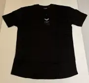 Brave Soul London short sleeve long line distressed t-shirt Benji, mens size M,