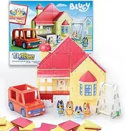 TILE TOWN Bluey Heeler Home & 4WD Vehicle Magnetic Tiles Construction Building Playset + Family Figures, Kids 3-5+, New Action Tiles, Realistic Builds, STEM Creative Toy | Amazon Exclusive