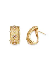 Bloomingdale's Fine Collection Diamond Omega-Back Earrings in 18K Textured Yellow Gold, 0.70 ct. t. w.