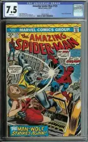 AMAZING SPIDER-MAN #125 CGC 7.5 WHITE PAGES // ORIGIN OF THE MAN-WOLF 1973