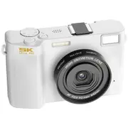 64MP UHD 5K Digital Camera 18x Zoom Dual Lens 3" IPS Display WiFi APP Control - White