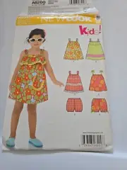 New Look A6200 Sewing Pattern Dress Shorts Size 1/2-1-2-3-4 Toddler Child Kids