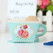 Tea Cup Shaped Baby Shower Treat Boxes 10pk - Blue
